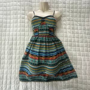Xhilaration Dress Womens Small Colorful Mini Babydoll Retro Y2K Coquette Party